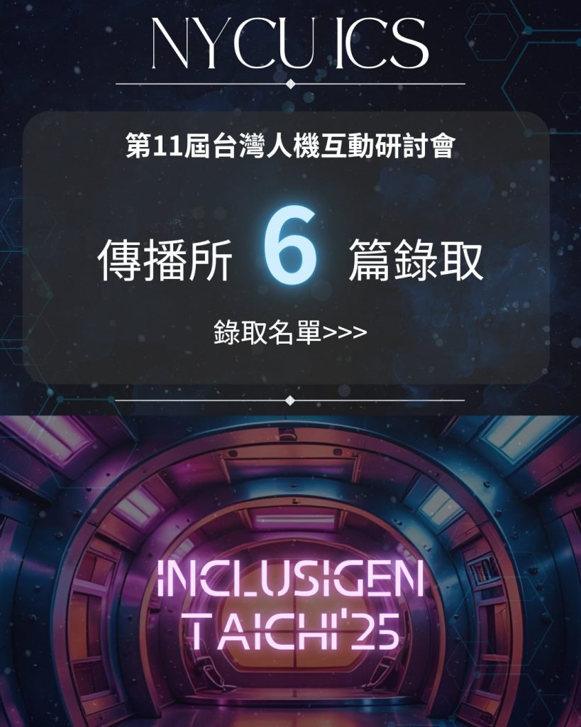2025-11-24【研討會】恭喜本所師生論文入選 第十一屆台灣人機互動研討會（TAICHI’25）
